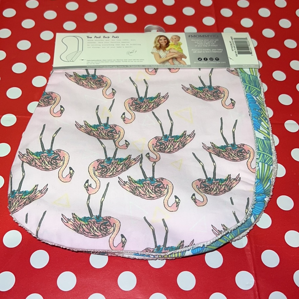 Rosie Pope 2-Pack Flamingo/Palm Leaf Burp Pads - Picture 4 of 7